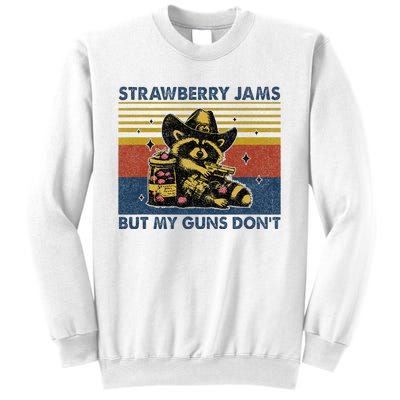 Strawberry Jams But My Toy Dont Western Cowboy Raccoon Sweatshirt