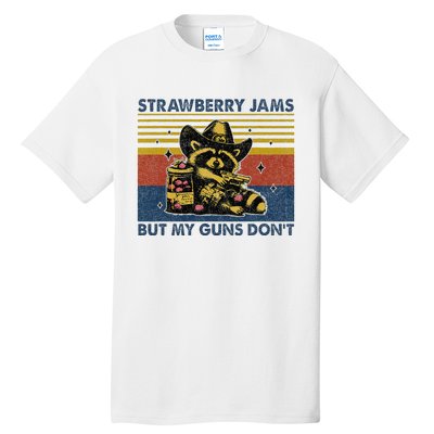 Strawberry Jams But My Toy Dont Western Cowboy Raccoon Tall T-Shirt