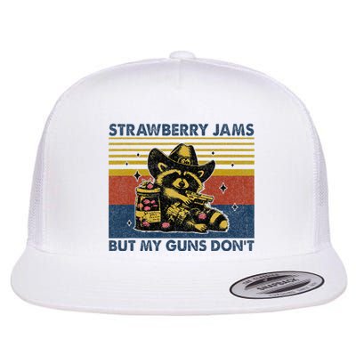 Strawberry Jams But My Toy Dont Western Cowboy Raccoon Flat Bill Trucker Hat