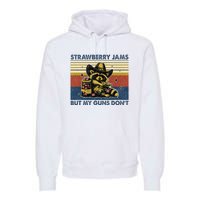 Strawberry Jams But My Toy Dont Western Cowboy Raccoon Premium Hoodie