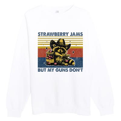 Strawberry Jams But My Toy Dont Western Cowboy Raccoon Premium Crewneck Sweatshirt