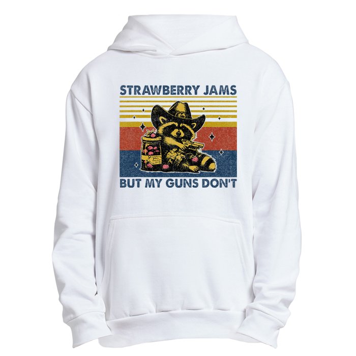 Strawberry Jams But My Toy Dont Western Cowboy Raccoon Urban Pullover Hoodie