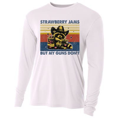 Strawberry Jams But My Toy Dont Western Cowboy Raccoon Cooling Performance Long Sleeve Crew