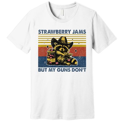 Strawberry Jams But My Toy Dont Western Cowboy Raccoon Premium T-Shirt