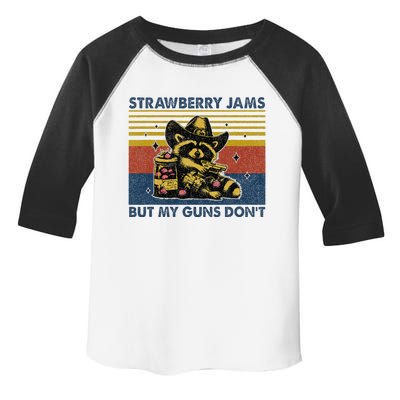 Strawberry Jams But My Toy Dont Western Cowboy Raccoon Toddler Fine Jersey T-Shirt