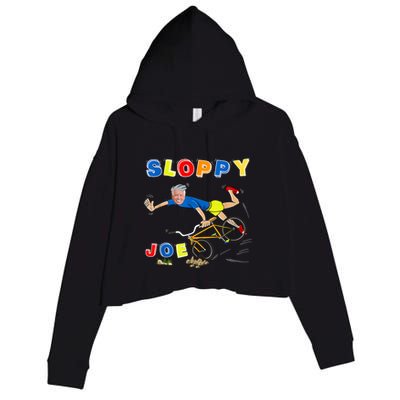 Sloppy Joe Bicycle Funny Sarcastic Crop Fleece Hoodie