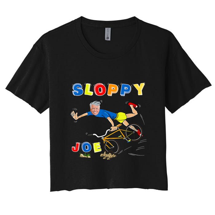 Sloppy Joe Bicycle Funny Sarcastic Women's Crop Top Tee