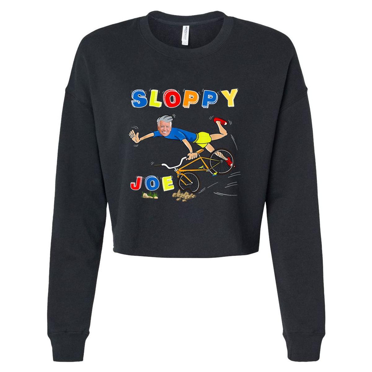 Sloppy Joe Bicycle Funny Sarcastic Cropped Pullover Crew