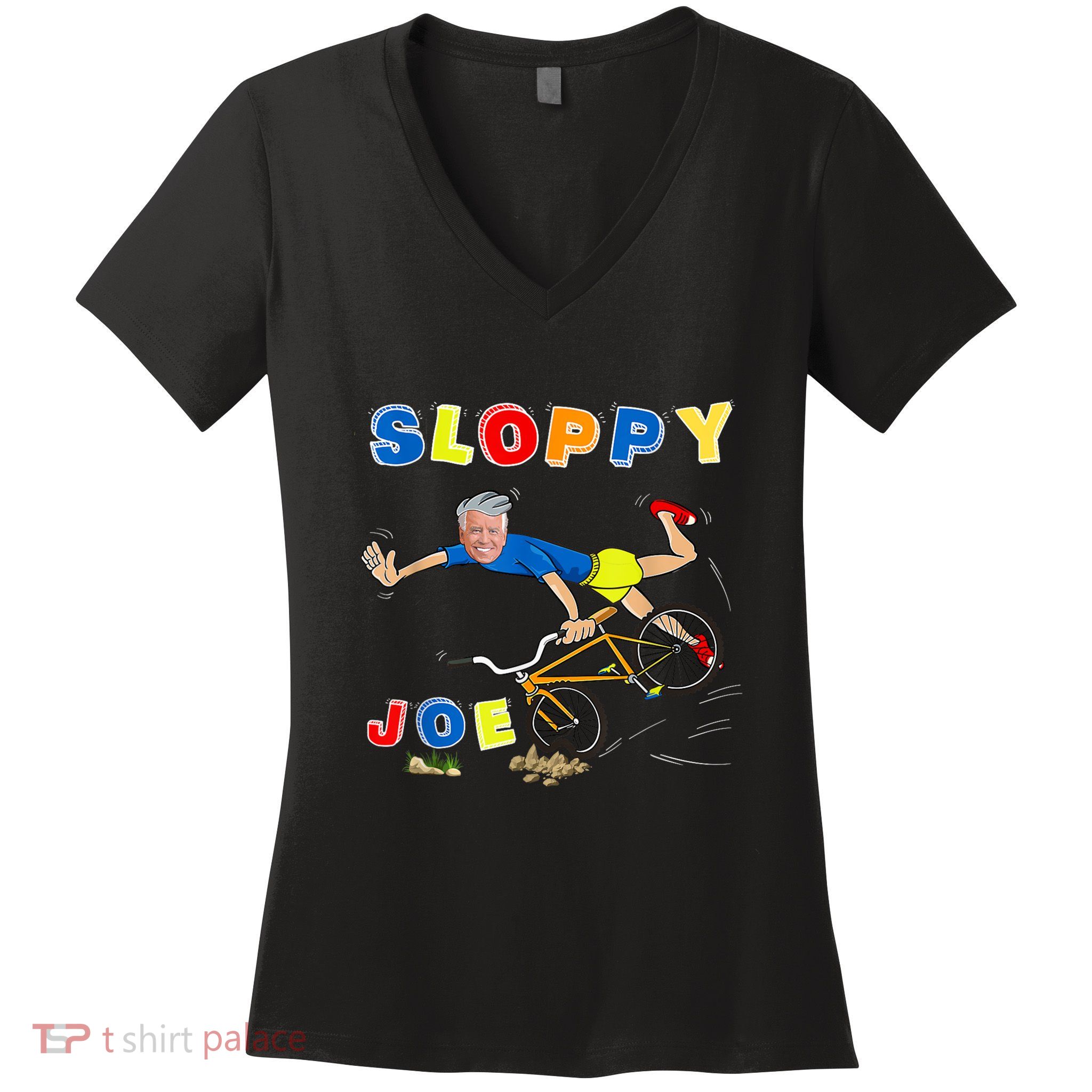 Sloppy Joe Bicycle Funny Sarcastic Women's V-Neck T-Shirt