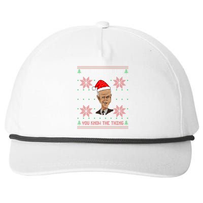 Santa Joe Biden Merry Uh Uh Christmas Ugly Pajama Xmas Funny Gift Snapback Five-Panel Rope Hat