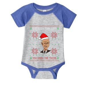 Santa Joe Biden Merry Uh Uh Christmas Ugly Pajama Xmas Funny Gift Infant Baby Jersey Bodysuit