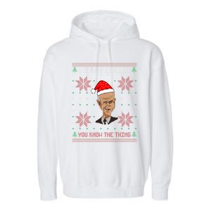 Santa Joe Biden Merry Uh Uh Christmas Ugly Pajama Xmas Funny Gift Garment-Dyed Fleece Hoodie