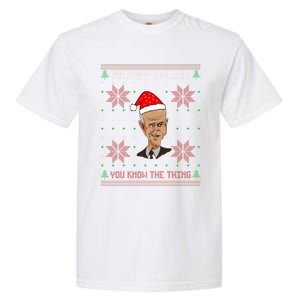 Santa Joe Biden Merry Uh Uh Christmas Ugly Pajama Xmas Funny Gift Garment-Dyed Heavyweight T-Shirt