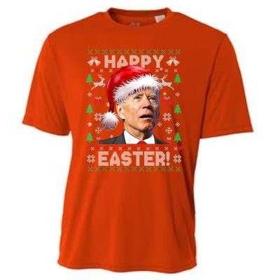 Santa Joe Biden Happy Easter Ugly Christmas Sweater Great Gift Cooling Performance Crew T-Shirt