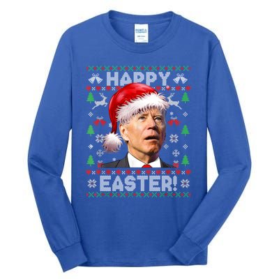 Santa Joe Biden Happy Easter Ugly Christmas Sweater Great Gift Tall Long Sleeve T-Shirt