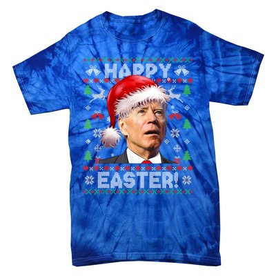 Santa Joe Biden Happy Easter Ugly Christmas Sweater Great Gift Tie-Dye T-Shirt