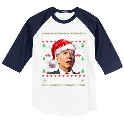 Santa Joe Biden Happy Easter Ugly Christmas Sweater Great Gift Baseball Sleeve Shirt