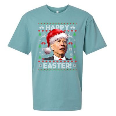 Santa Joe Biden Happy Easter Ugly Christmas Sweater Great Gift Sueded Cloud Jersey T-Shirt