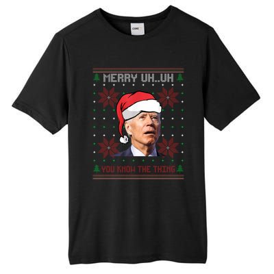 Santa Joe Biden Merry Uh Uh Christmas Ugly Pajama Xmas Gift Tall Fusion ChromaSoft Performance T-Shirt