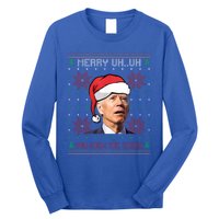 Santa Joe Biden Merry Uh Uh Christmas Ugly Pajama Xmas Gift Long Sleeve Shirt