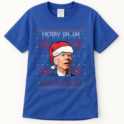 Santa Joe Biden Merry Uh Uh Christmas Ugly Pajama Xmas Gift Tall T-Shirt