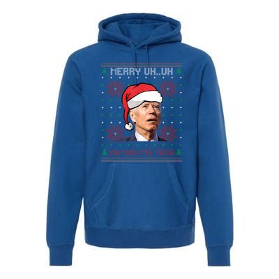 Santa Joe Biden Merry Uh Uh Christmas Ugly Pajama Xmas Gift Premium Hoodie