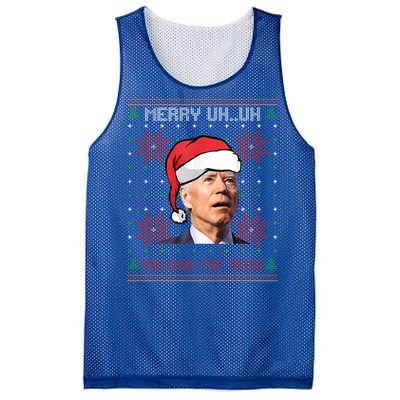 Santa Joe Biden Merry Uh Uh Christmas Ugly Pajama Xmas Gift Mesh Reversible Basketball Jersey Tank