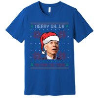 Santa Joe Biden Merry Uh Uh Christmas Ugly Pajama Xmas Gift Premium T-Shirt