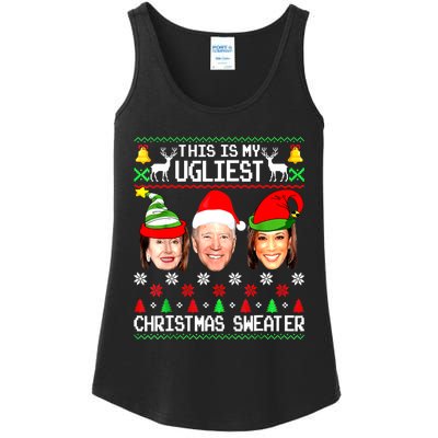 Santa Joe Biden This Is My Ugliest Christmas Sweater Ugly Ladies Essential Tank