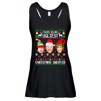 Santa Joe Biden This Is My Ugliest Christmas Sweater Ugly Ladies Essential Flowy Tank