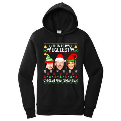 Santa Joe Biden This Is My Ugliest Christmas Sweater Ugly Women's Pullover Hoodie