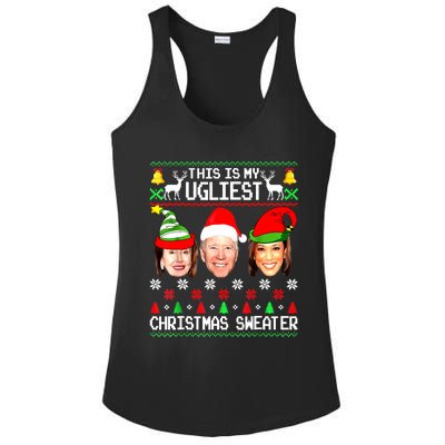 Santa Joe Biden This Is My Ugliest Christmas Sweater Ugly Ladies PosiCharge Competitor Racerback Tank