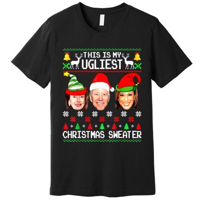 Santa Joe Biden This Is My Ugliest Christmas Sweater Ugly Premium T-Shirt