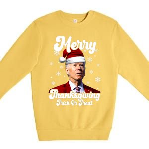 Santa Joe Biden Christmas Merry Thanksgiving Trick Or Treat Premium Crewneck Sweatshirt