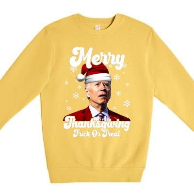 Santa Joe Biden Christmas Merry Thanksgiving Trick Or Treat Premium Crewneck Sweatshirt