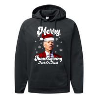 Santa Joe Biden Christmas Merry Thanksgiving Trick Or Treat Performance Fleece Hoodie