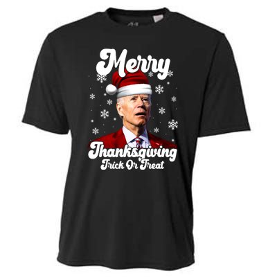 Santa Joe Biden Christmas Merry Thanksgiving Trick Or Treat Cooling Performance Crew T-Shirt