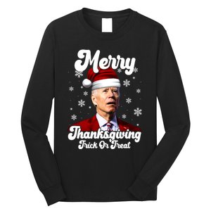 Santa Joe Biden Christmas Merry Thanksgiving Trick Or Treat Long Sleeve Shirt