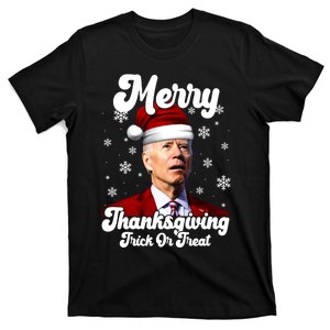 Santa Joe Biden Christmas Merry Thanksgiving Trick Or Treat T-Shirt