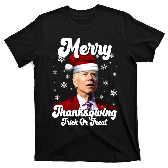 Santa Joe Biden Christmas Merry Thanksgiving Trick Or Treat T-Shirt