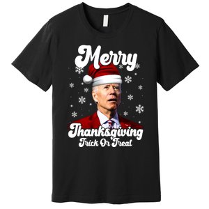 Santa Joe Biden Christmas Merry Thanksgiving Trick Or Treat Premium T-Shirt