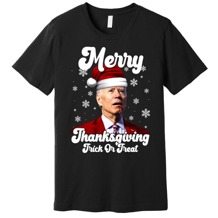 Santa Joe Biden Christmas Merry Thanksgiving Trick Or Treat Premium T-Shirt