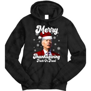 Santa Joe Biden Christmas Merry Thanksgiving Trick Or Treat Tie Dye Hoodie