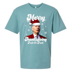 Santa Joe Biden Christmas Merry Thanksgiving Trick Or Treat Sueded Cloud Jersey T-Shirt