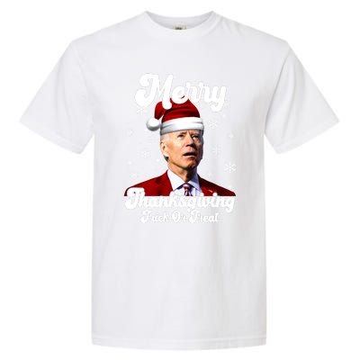 Santa Joe Biden Christmas Merry Thanksgiving Trick Or Treat Garment-Dyed Heavyweight T-Shirt