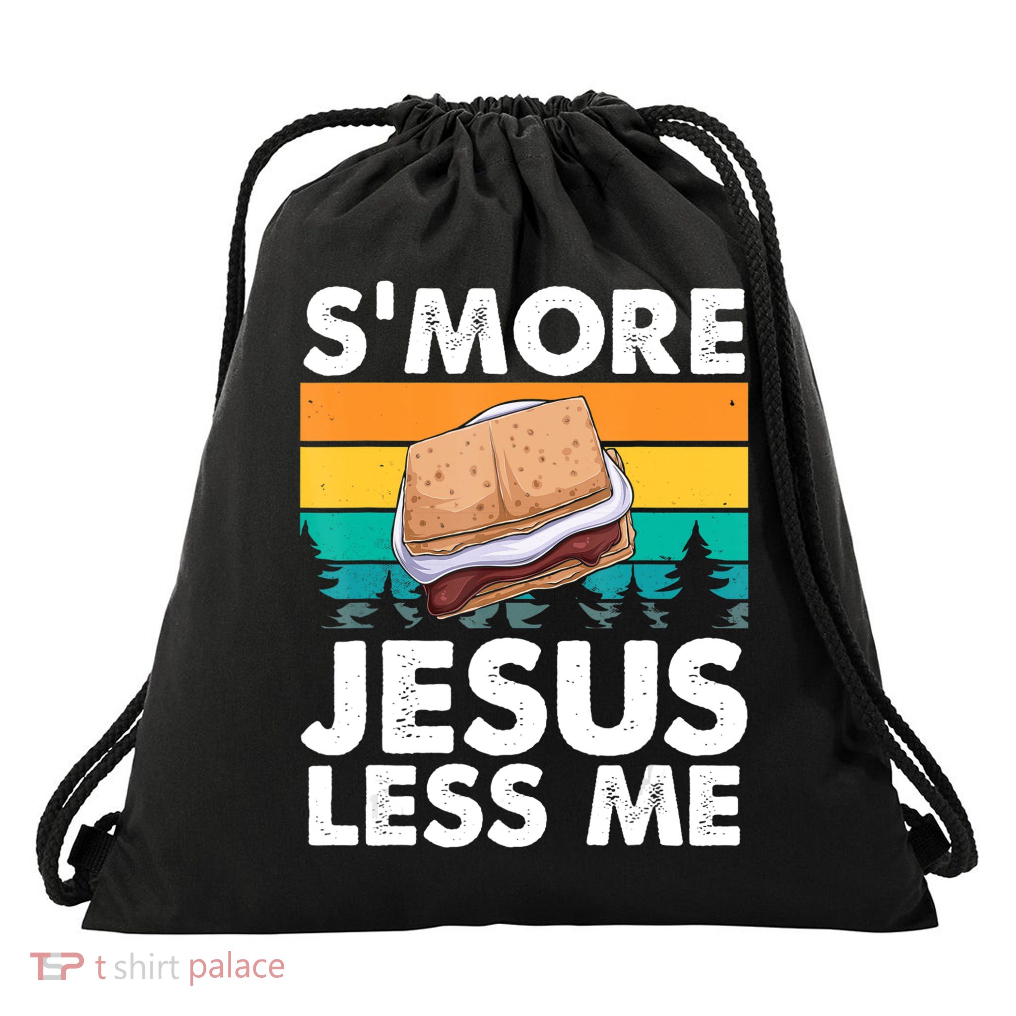 S'more Jesus Christianity Lover Jesus Teachings Camper Drawstring Bag