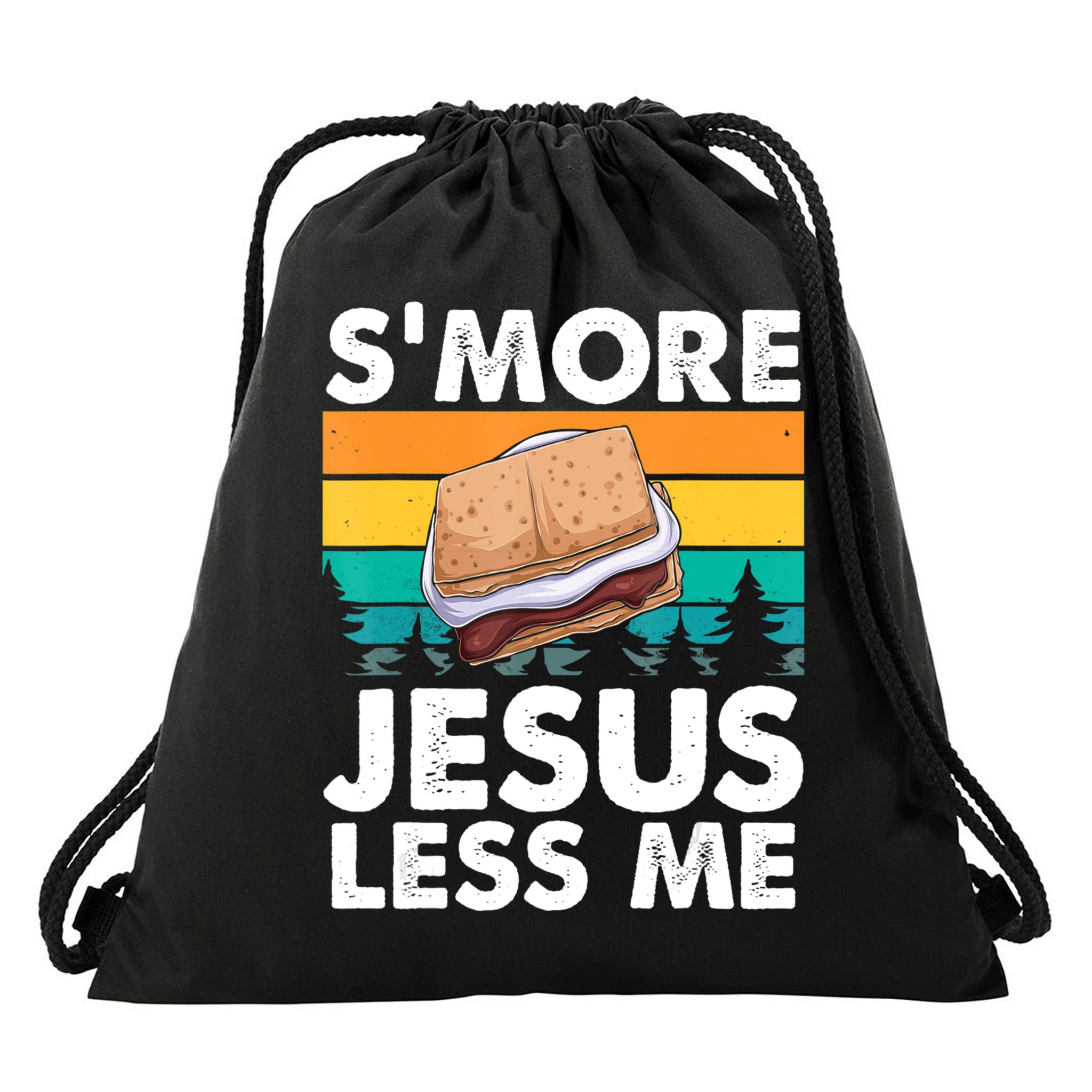 S'more Jesus Christianity Lover Jesus Teachings Camper Drawstring Bag