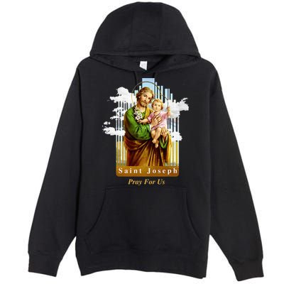 Saint Joseph Catholic Church St. Joseph With Infant Jesus Premium Pullover Hoodie