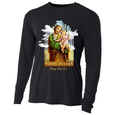 Saint Joseph Catholic Church St. Joseph With Infant Jesus Cooling Performance Long Sleeve Crew