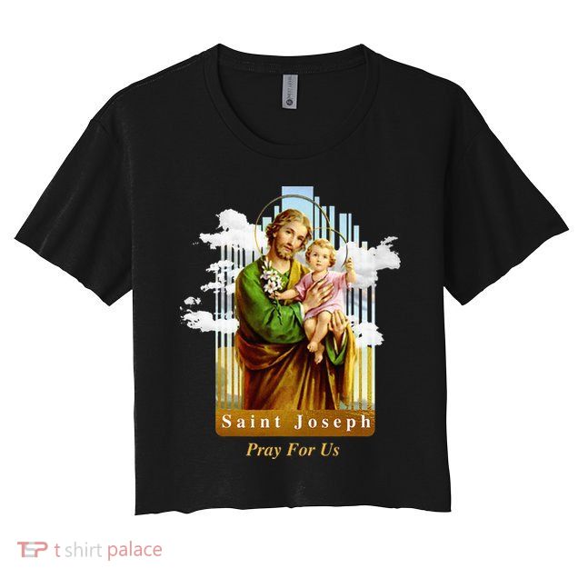Saint Joseph Catholic Church St. Joseph With Infant Jesus Crop Top